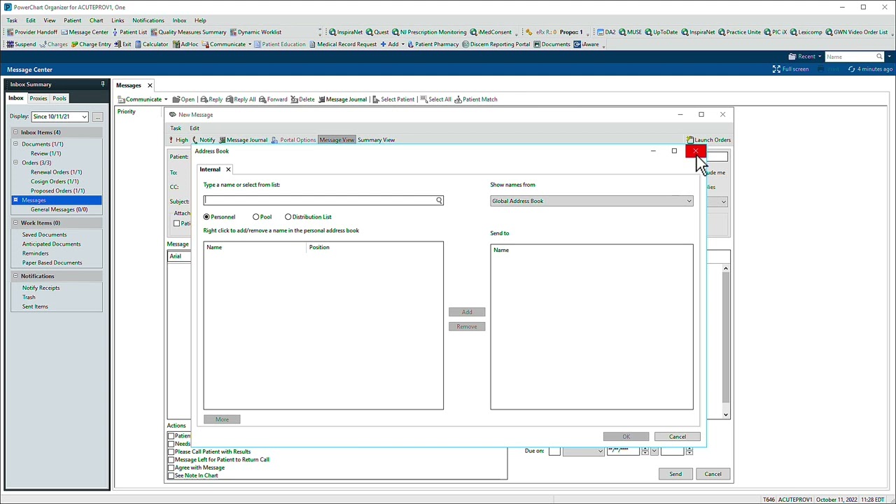 Sending and Receiving Messages in Cerner PowerChart Message Center