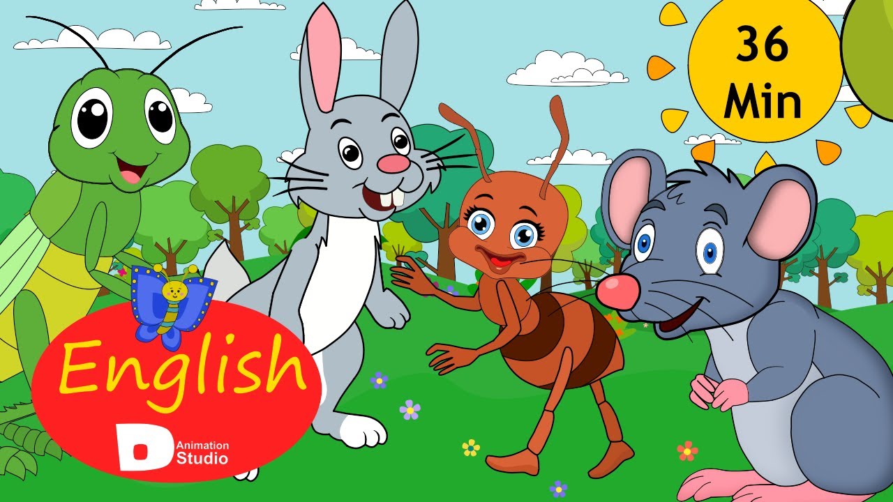 Best English stories  - New Stories for Kids 2022 - the fox and crow - The Ant and Grasshopper