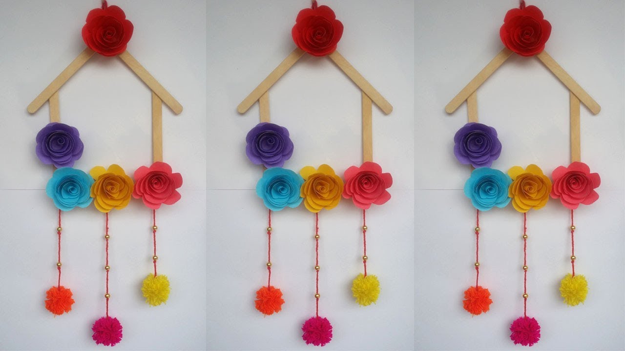 DIY: Ice cream Stick Crafts!!! How to Make  Wall Hanging With Ice cream Stick /Popsicle Stick!!!