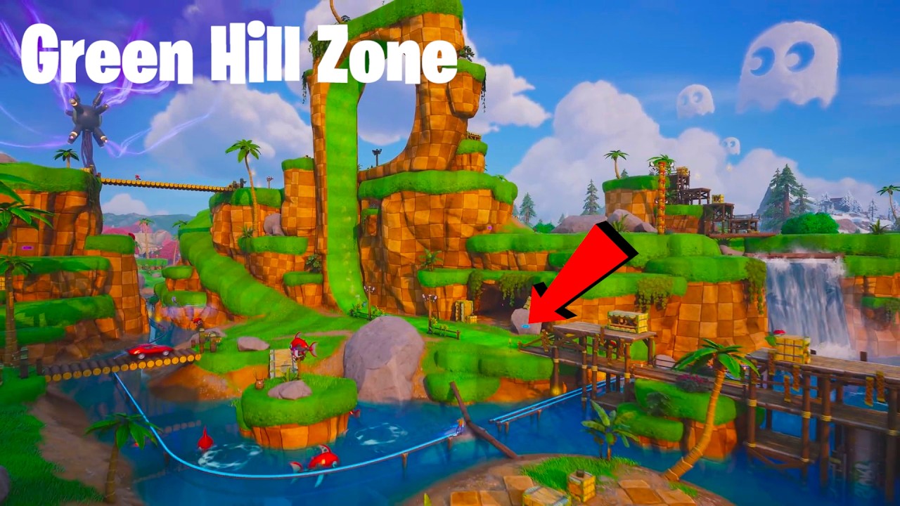 *НОВАЯ* локация Green Hill Zone: геймплей и гайд по луту в Fortnite