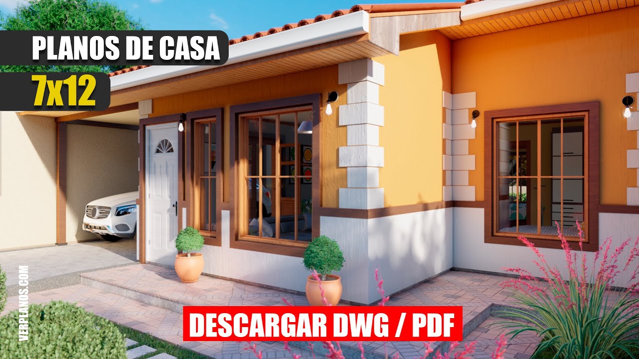 ▶️ Planos de Casa ECONÓMICA 🛏 2 Dormitorios 🚽 1 Baño