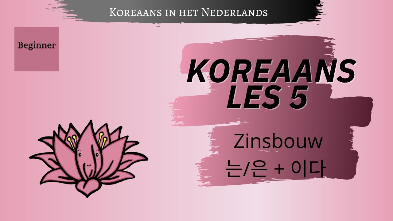 Koreaans Leren ~ Les 5 [Zinsbouw - 는/은 + 이다]
