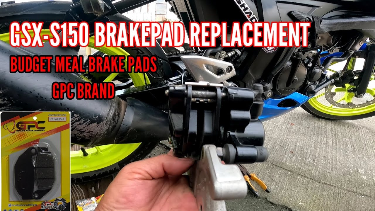 GSX-S150 REAR BRAKE PAD REPLACEMENT/GPC BRAND/DIY/NOT A TUTORIAL#SlowriderMotovlog
