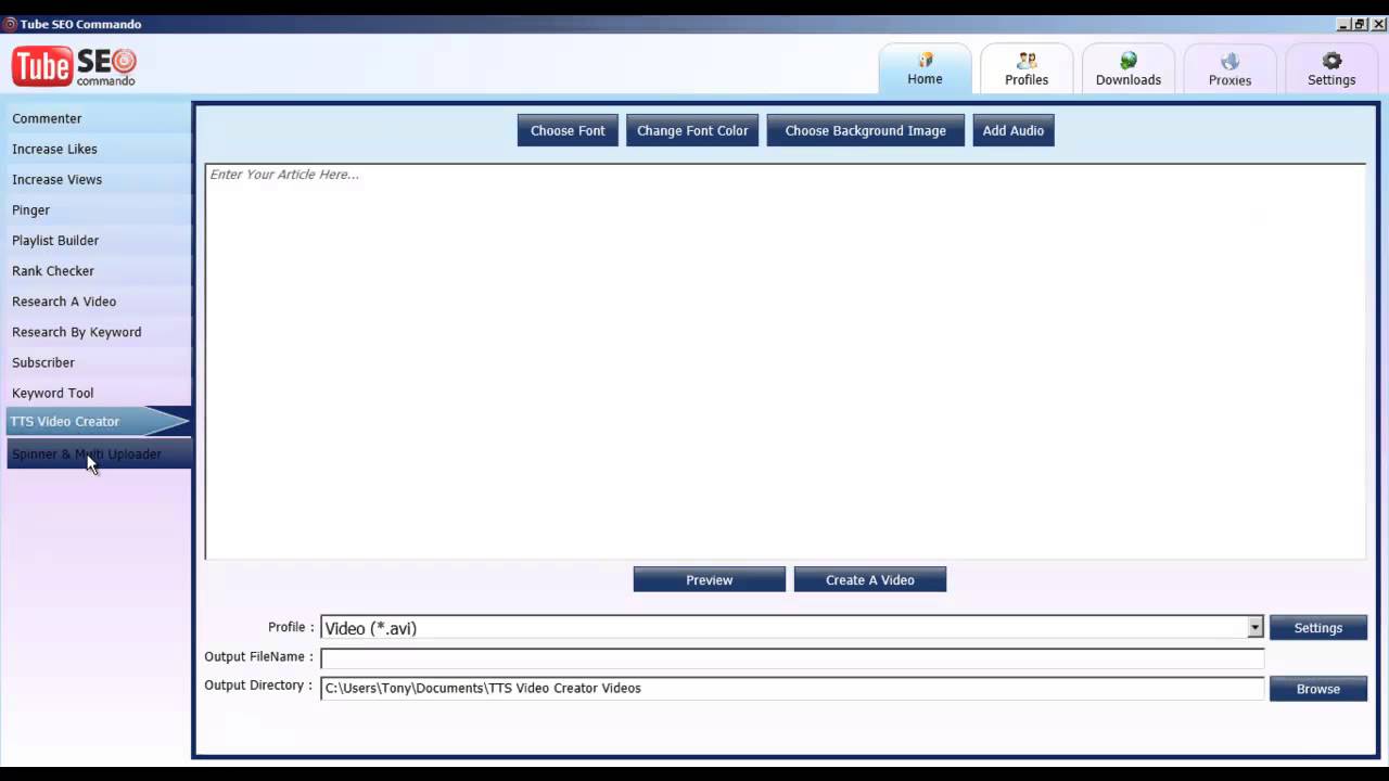 Installing Plugins tube seo commando