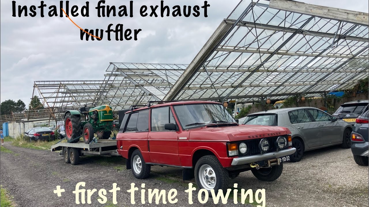Chevy v8 swapped Range Rover tows with final exhaust setup.