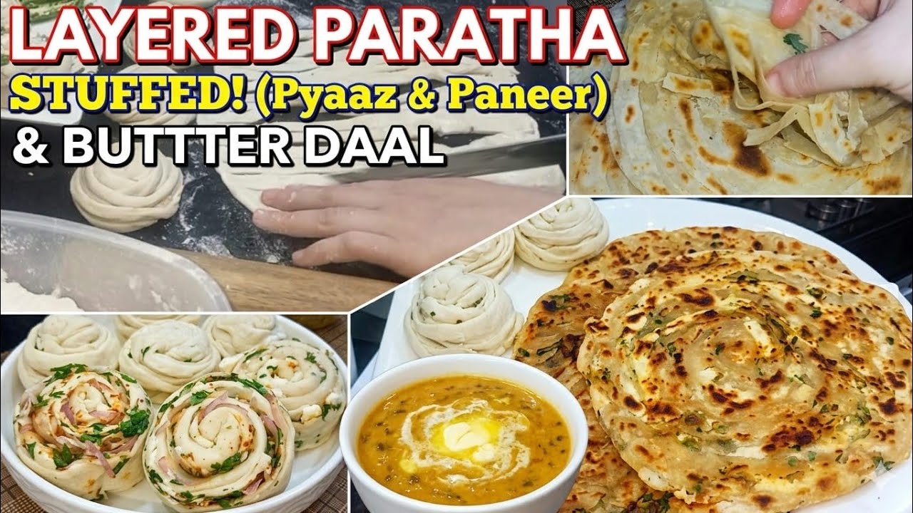 Stuffed Lachaydar parathay with Butter Daal | kainat vlogs official