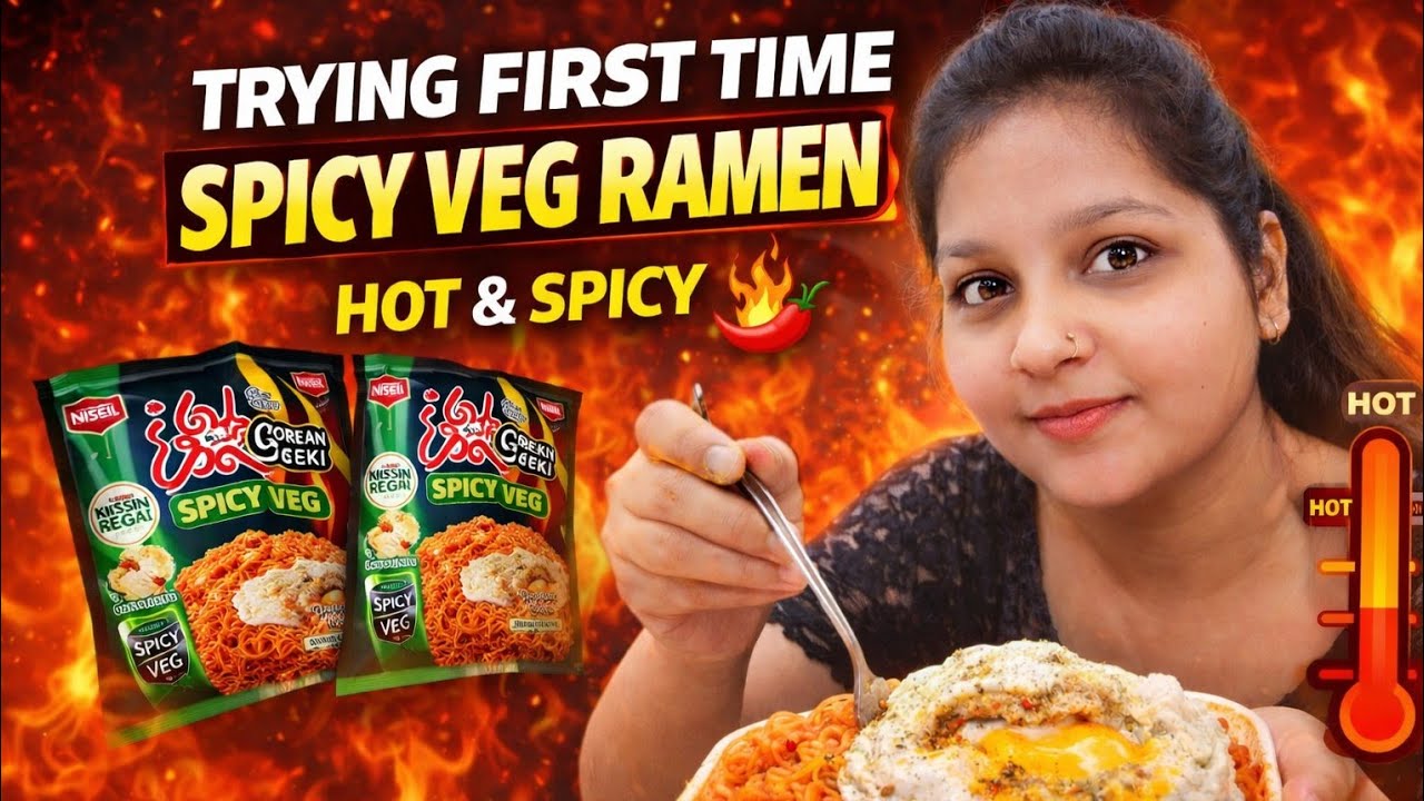 Spicy Korean Veg Ramen Recipe 🌶️ | Easy Homemade Korean Noodles#KoreanRamen #VegRamen #SpicyNoodles