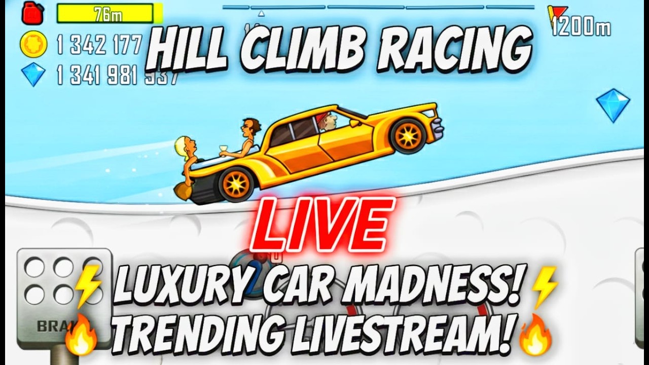 🔴 LIVE Hill Climb Racing | Luxury Car Madness 😱🔥 High Score Challenge