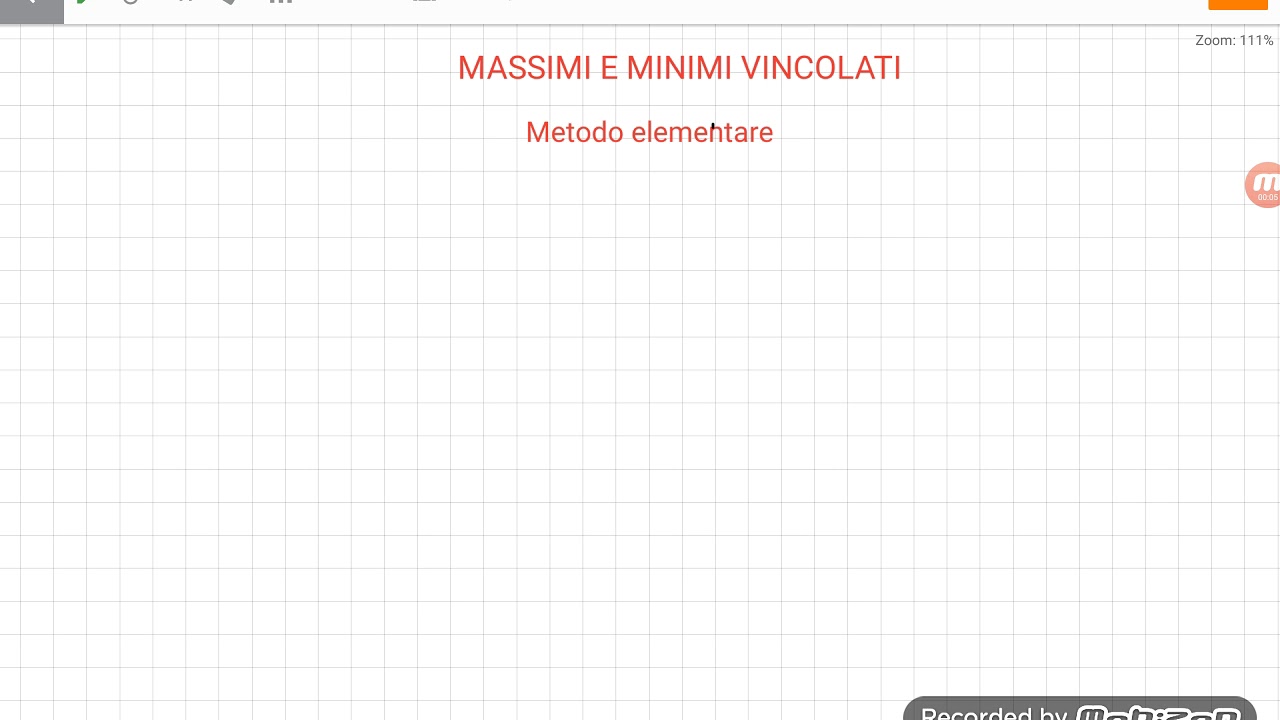 Massimime minimi vincolati: metodo elementare