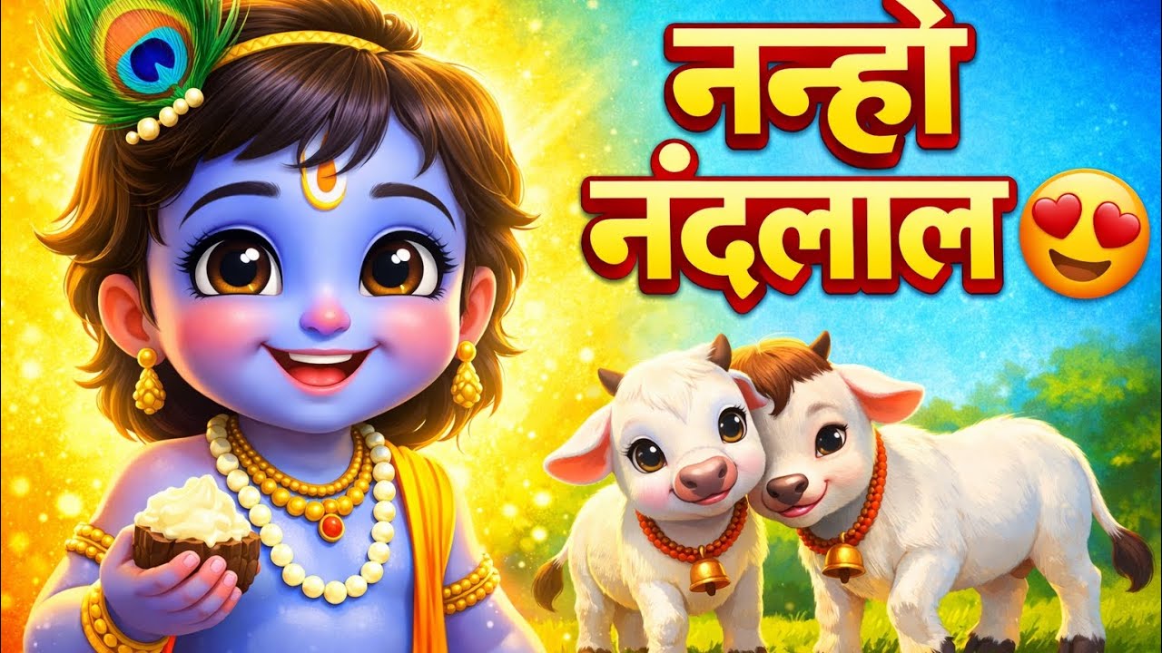 Chhote Chhote Gaiyan Chote Gwal | Cute Little Krishna Bhajan for Kids