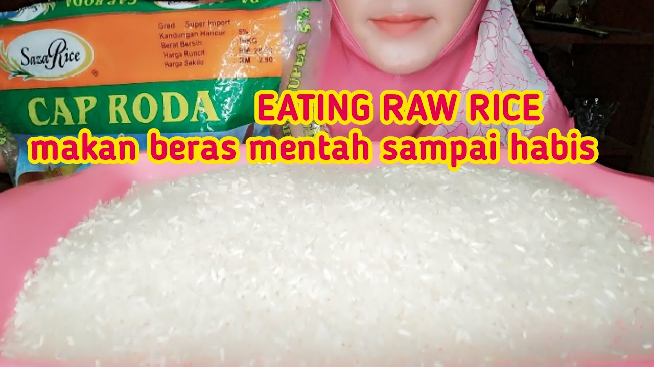 ASMR RAW RICE EATING SOUNDS, MAKAN BERAS MENTAH CAP RODA SAMPAI HABIS, 生ご飯を食べる, 밥을 먹다, 吃生米 #mukbang