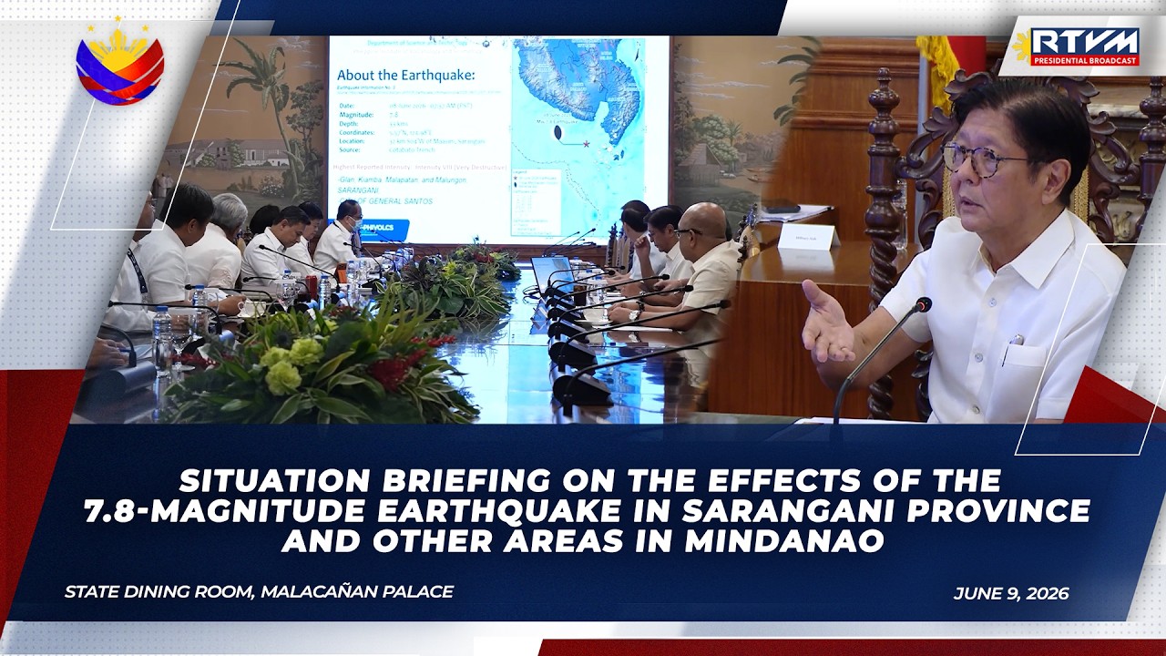 Situation briefing on the Effects of the 7.8-Magnitude Earthquake in Sarangani Province