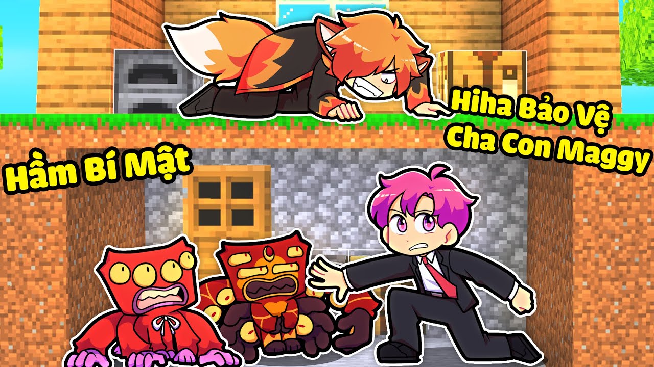 HIHA VÀ YUMMIE BẢO VỆ CHA CON BILLY VÀ RADDY KHỎI SINH TỐ TEAM TRONG MINECRAFT*HIHA BẢO VỆ RADDY 😖😎