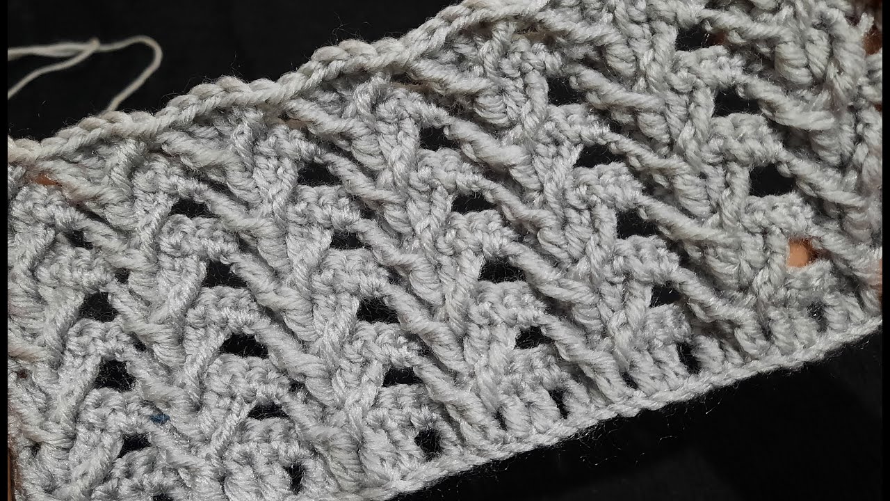 طريقه عمل غرزة مجسمه بالكروشيه جميله وسهلة How to crochet easy 3d stitch