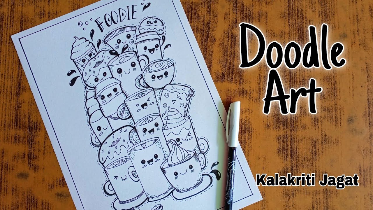 Food Doodles || Doodle Art || Doodle for beginners || Food Doodle Art Tutorial || Easy Doodle Art