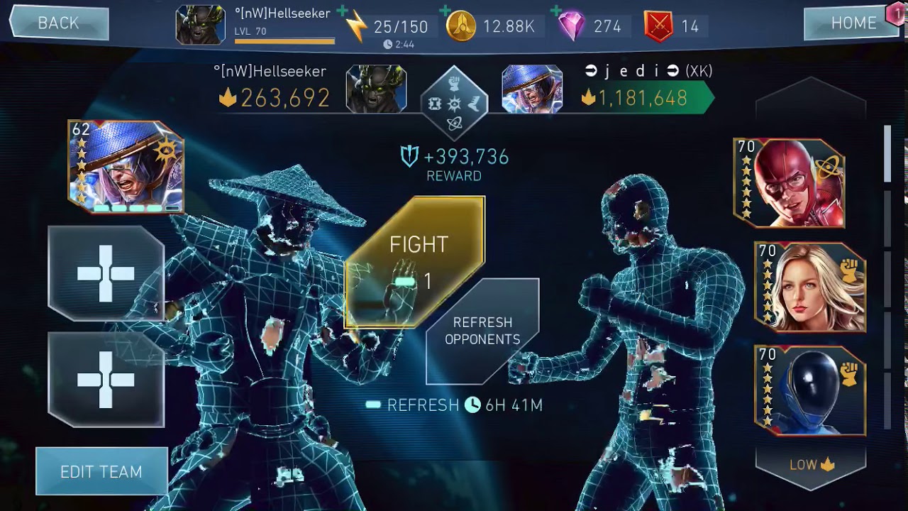 263k Raiden solo vs 1.1 mil MV team | Arena domination | Injustice 2 Mobile | Gameplay