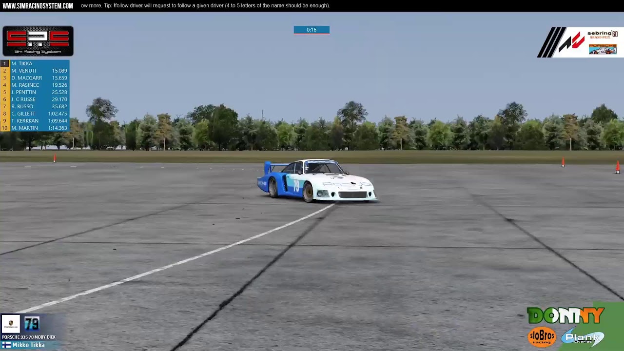 SRS Live Now! DonnyPorsche935-78 @ Sebring60s 20:00GMT 2024-12-09