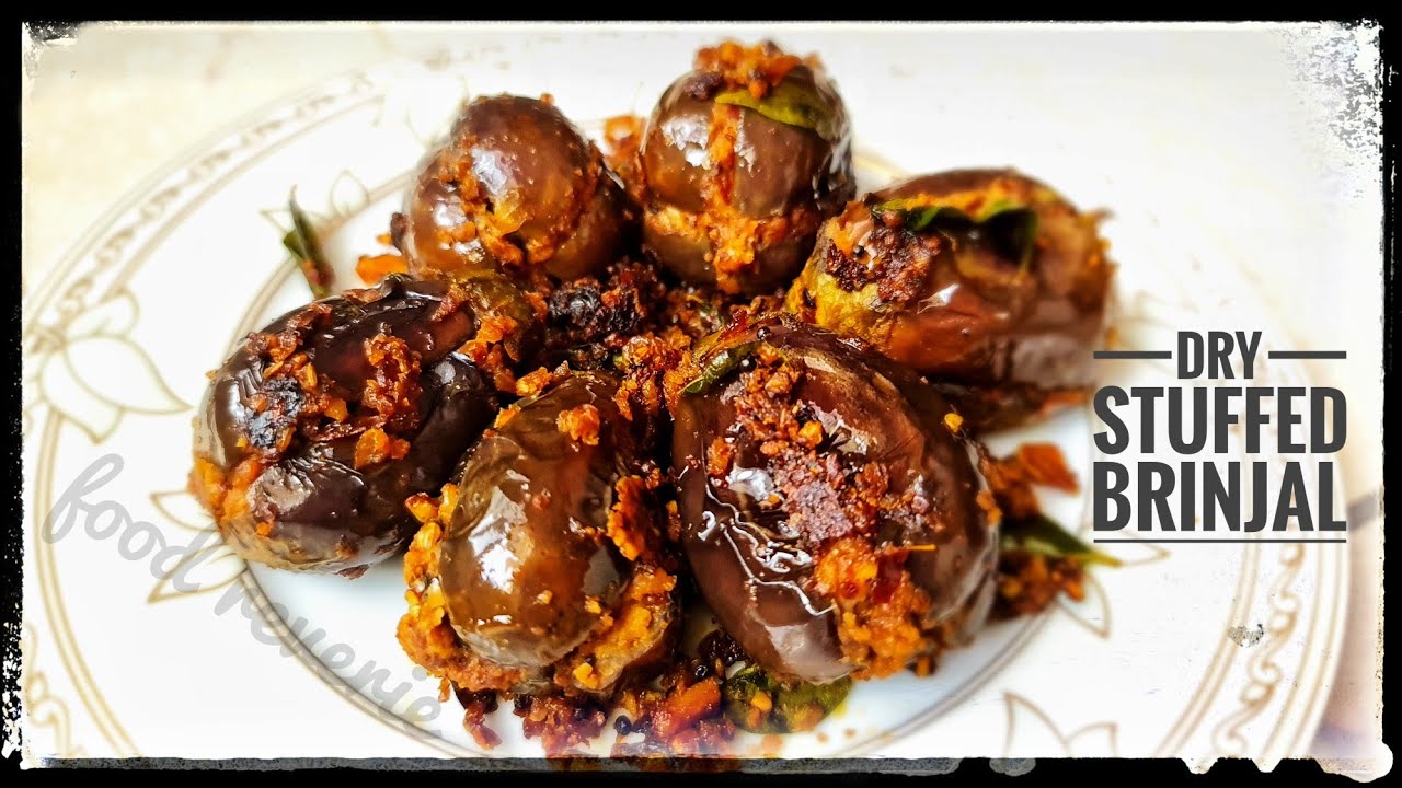 Small Brinjal Stuffed Dry fry | Peanut stuffed Eggplant | Side Dish | Aubergine Indian side dish