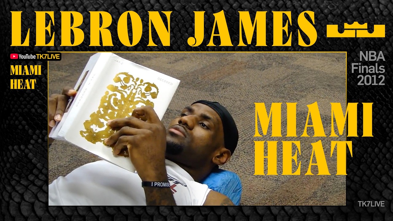 LeBRON JAMES READING BOOK PRE GAME 1 NBA FINALS 2012