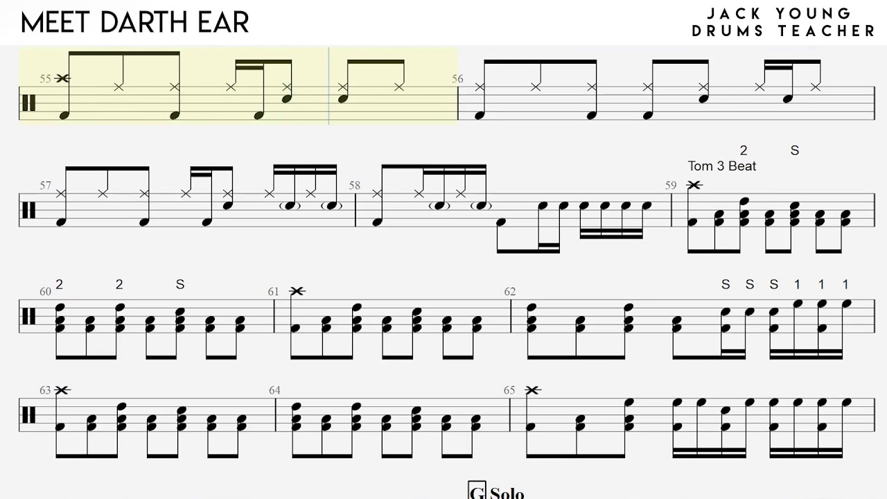How to play Meet Darth Ear on Drums - Rockschool Grade 8