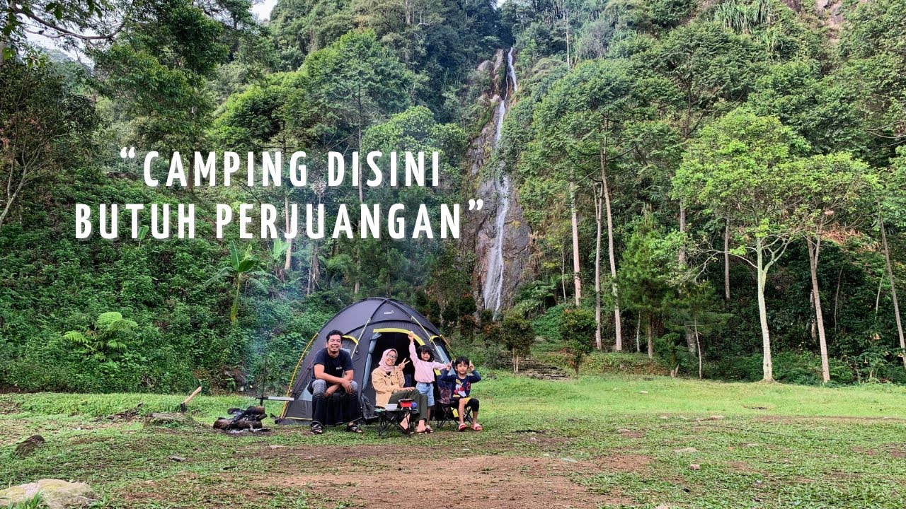 Camping Keluarga Dekat Air Terjun Curug Cibeureum Puncak 2 Bogor | Kemping Saat Hujan Deras