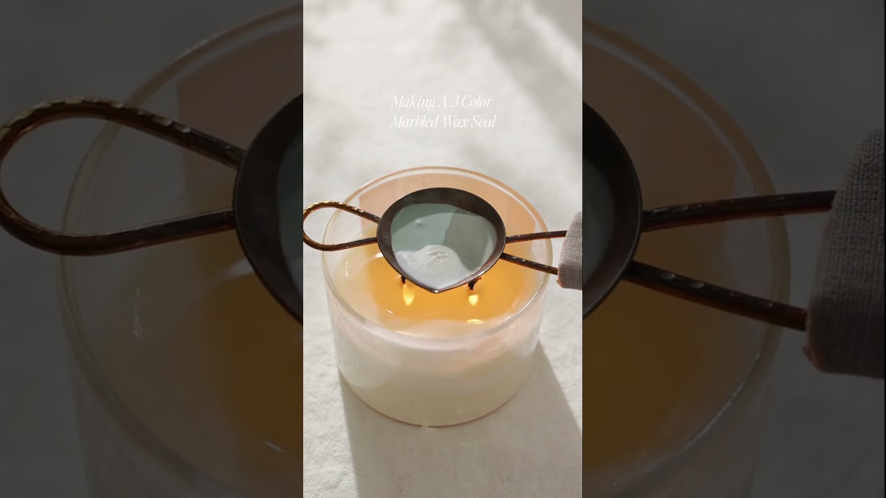 Making A Triple Green Marbled Wax Seal #waxseal #waxseals #waxsealing #craft #crafting