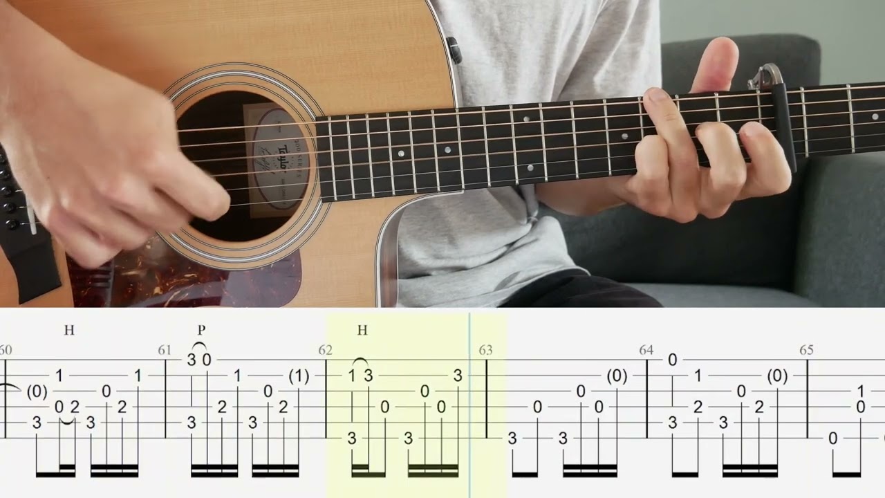 Where the Lights Hang Low - Passenger - Guitar Tutorial + TABS on screen