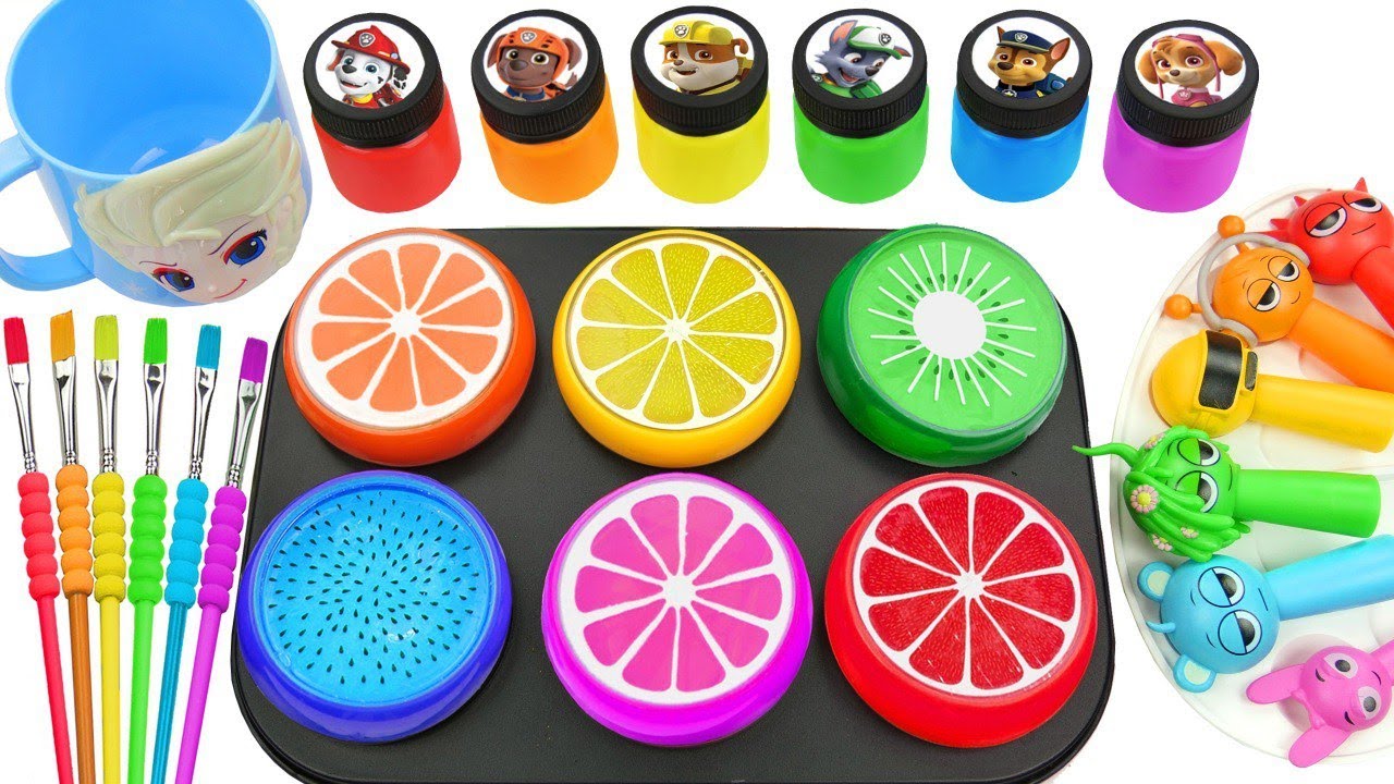 Oddly Satisfying Video l Making 6 Color Fruts Slimes Crunchy Balls MakeUp in Super Form Cutting ASMR