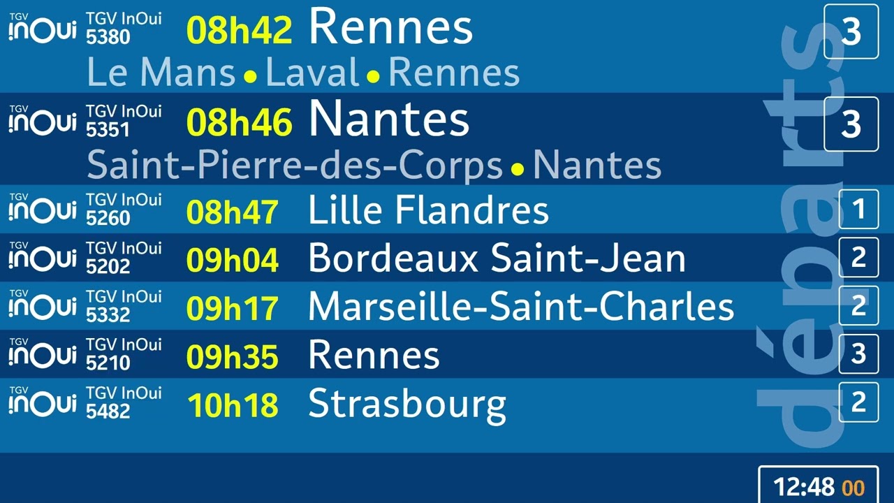 [SNCF] Annonce d'arrivée en gare des TGV 5351 et 5380 à Massy TGV