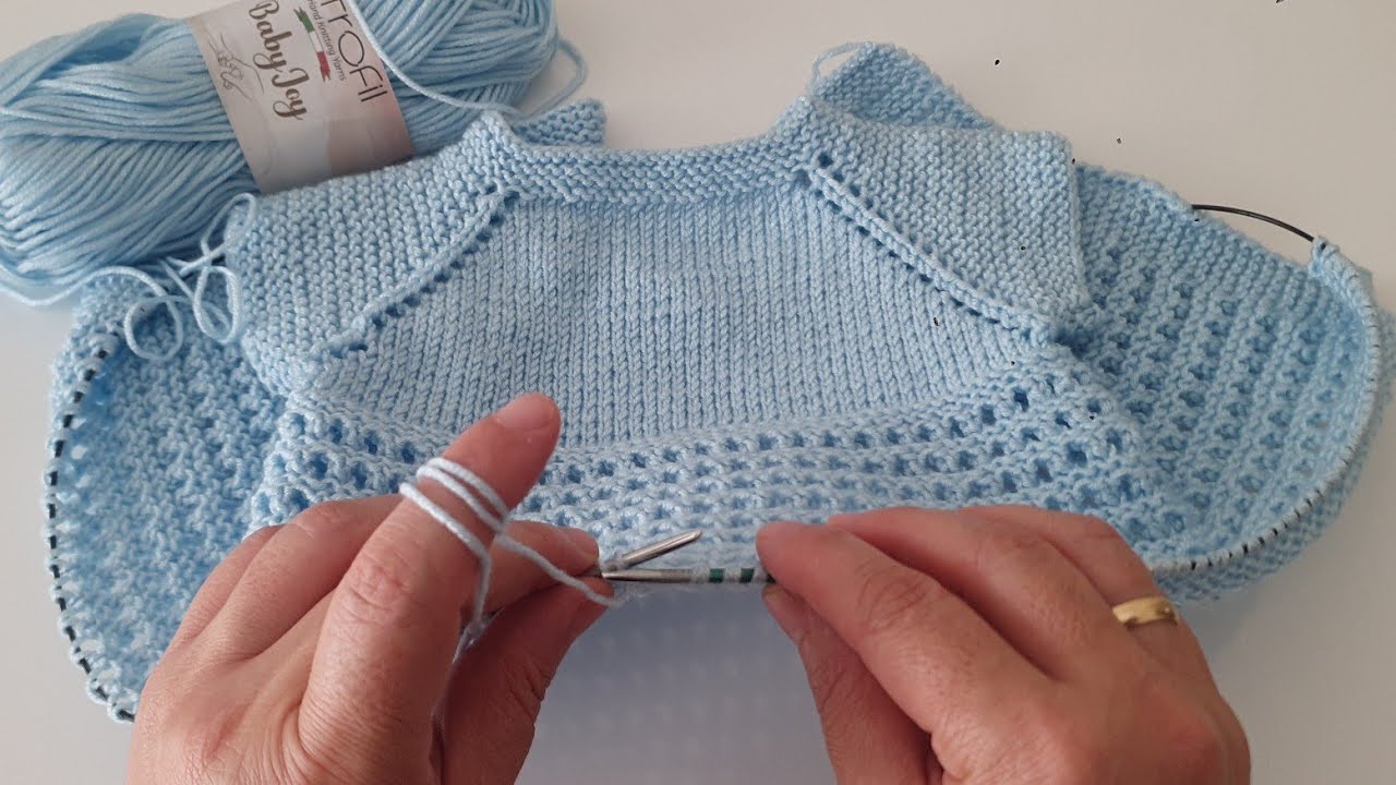 Yakadan başlamalı bebek yeleği ♡ Bebek yelek örnekleri ♡ Kolay yelek ♡ Ajurlu Yelek modeli #easy #k