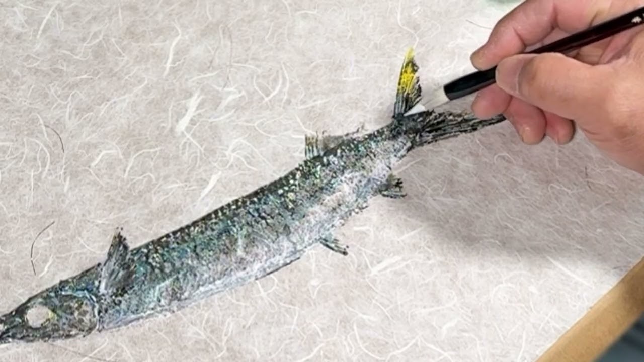 My first ballyhoo gyotaku