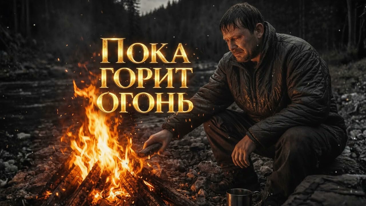 😢🌧️ Когда огонь горит, а душа плачет – Русский шансон у реки под дождём
