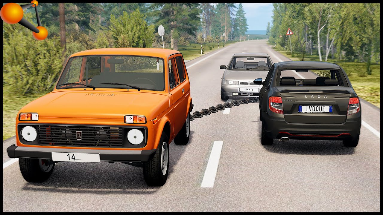 ВЗЯЛ На ТРОС! ПОТЯНУЛ На ВСТРЕЧКУ! - BeamNg Drive