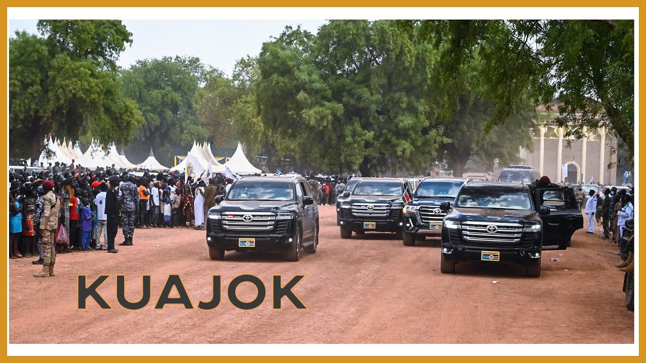 President Kiir in Kuajok, Warrap State Before Proceeding to His Home Town, Akon