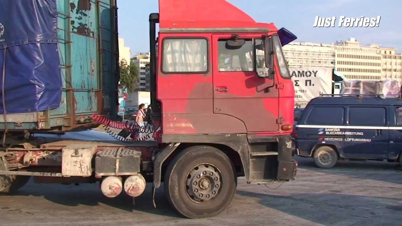 Boarding and departure of ferry EXPRESS PEGASUS in Piraeus