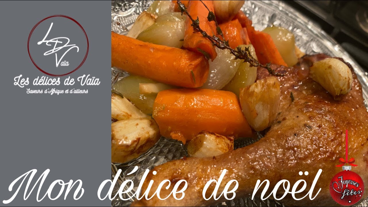 Cuisses de canard et ses légumes aux herbes - Gratin de pommes de terre aux champignons.