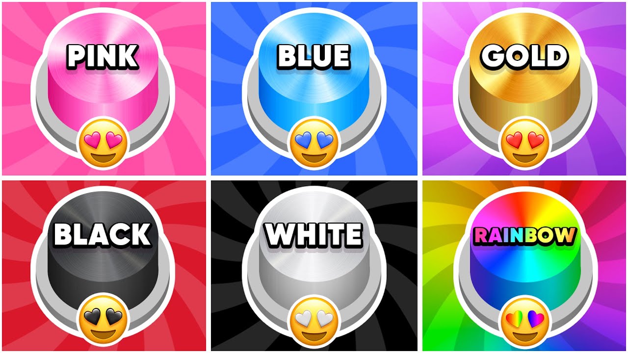 Choose One Button...! Pink, Blue, Gold, Black, White or Rainbow Edition 💗💙⭐️🖤🤍🌈 How Lucky Are You? 😱