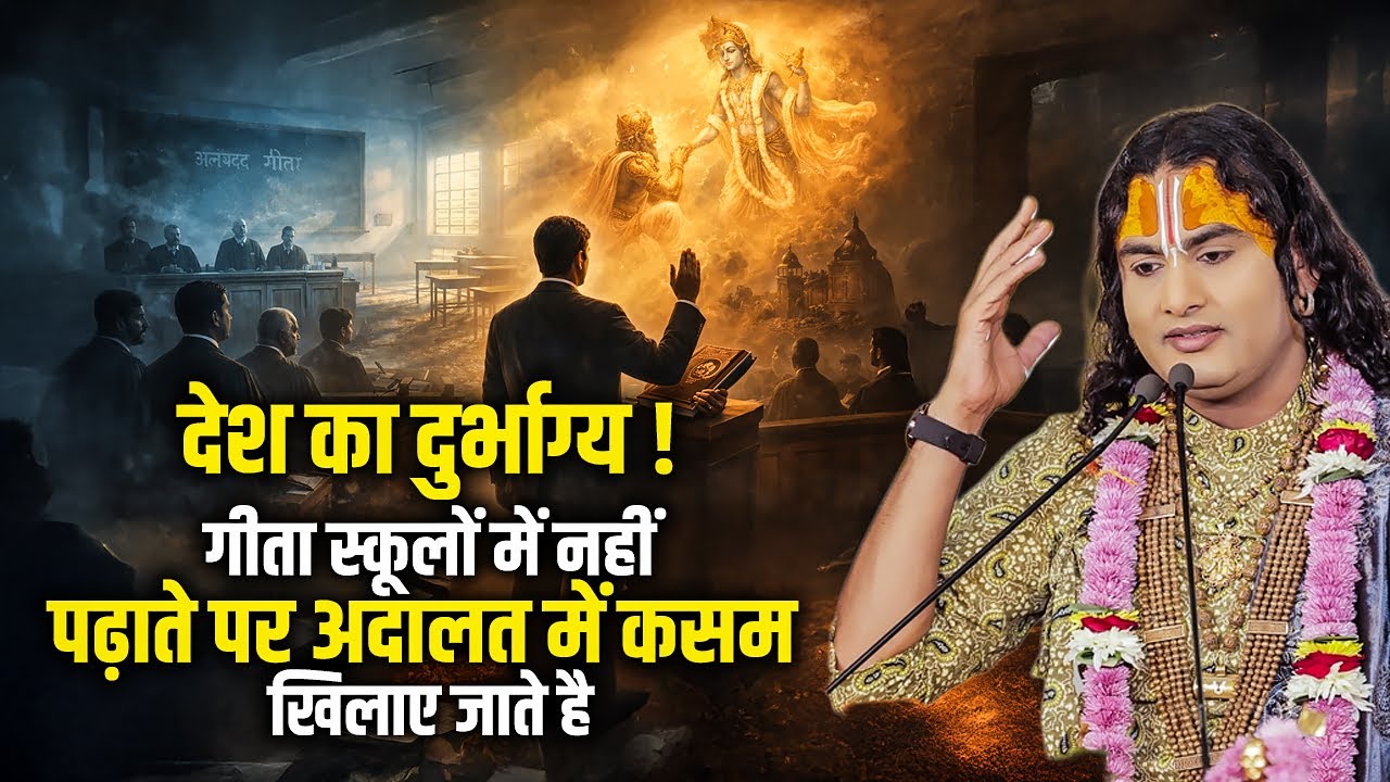 देश का दुर्भाग्य ! गीता स्कूलों में नहीं पढ़ाते पर अदालत में कसम खिलाए जाते है | अनिरुद्धाचार्य जी