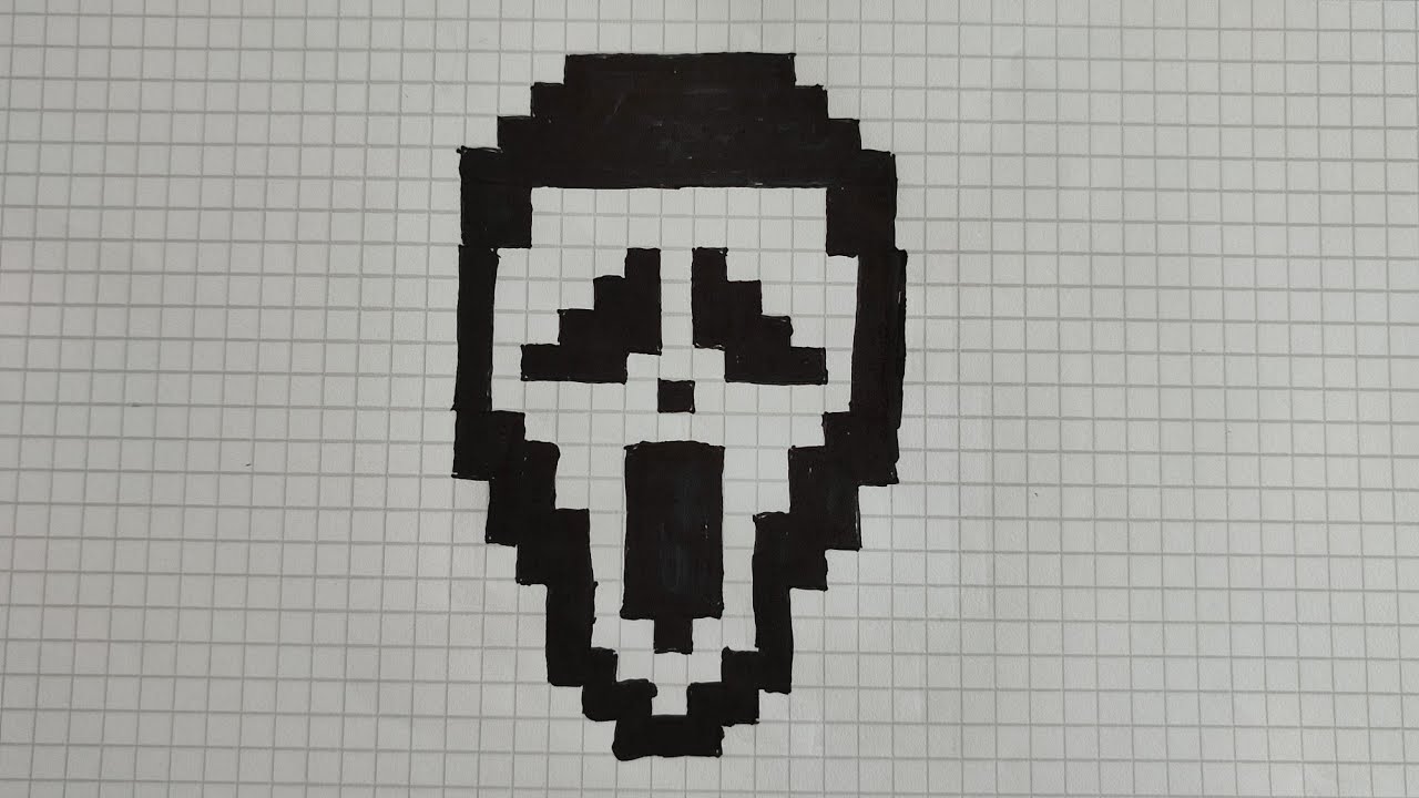 How to Draw Pixel Art on Paper - Ghost Face 