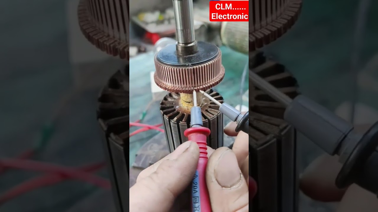 Electric Motor Commutator || Short Circuit Testing #electricalwork #shortcircuit #ytshorts