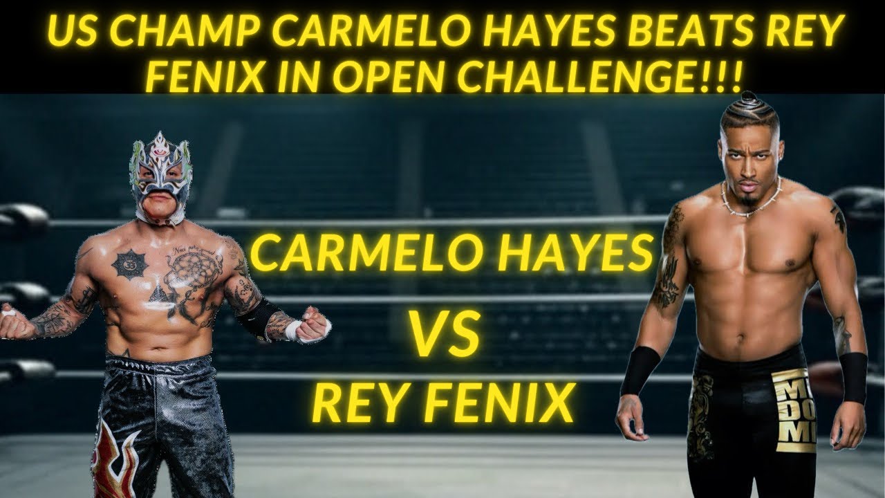 US Champ Carmelo Hayes Beats Rey Fenix in Open Challenge!!!
