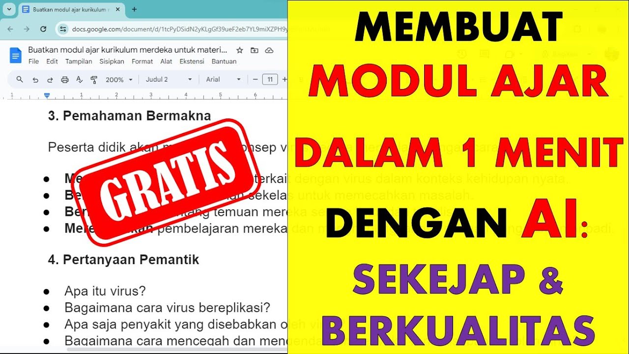 Membuat Modul Ajar Berkualitas dalam Sekejap dengan AI: Tidak Sampai 1 Menit Otomatis Jadi