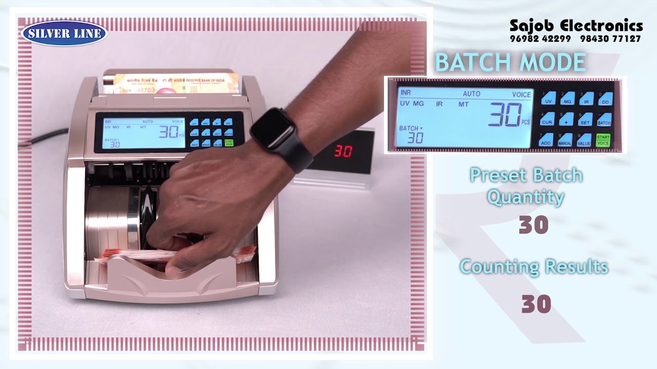 SILVERLINE semi value cash counting machine with fake note detection system(model:Elite)