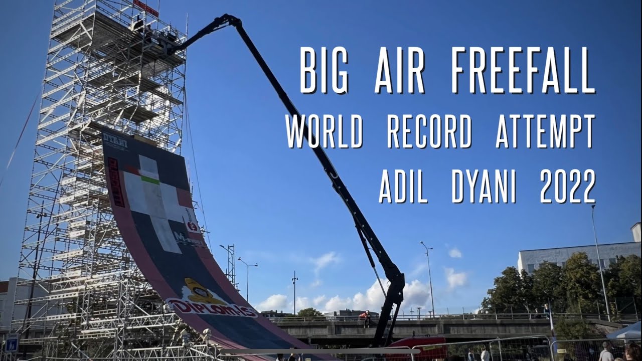 Big Air Freefall - Skateboard World Record Attempt 2022 - Adil Dyani