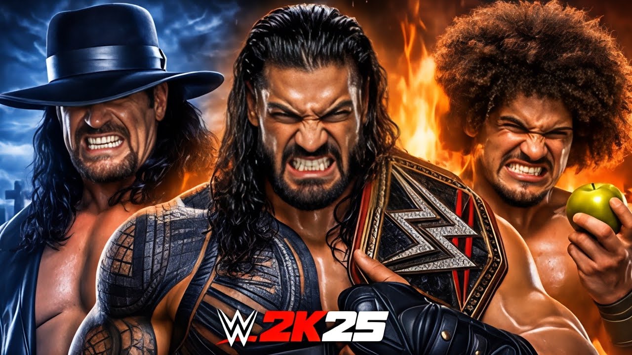 Roman Reigns vs Undertaker vs Carlito – Triple Threat Dream Match | WWE 2K25 Gameplay