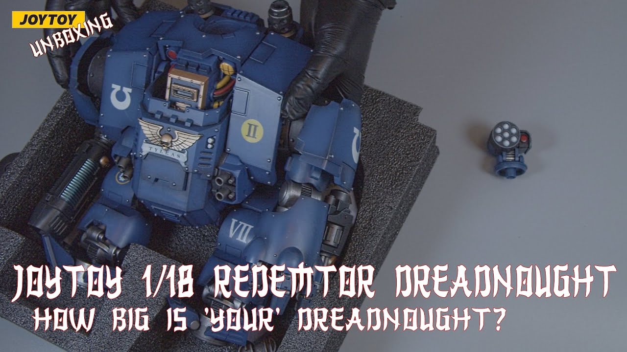 Redemptor Dreadnought unboxing (4K). Joytoy 1/18 collectible dreadnought from Warhammer 40,000.