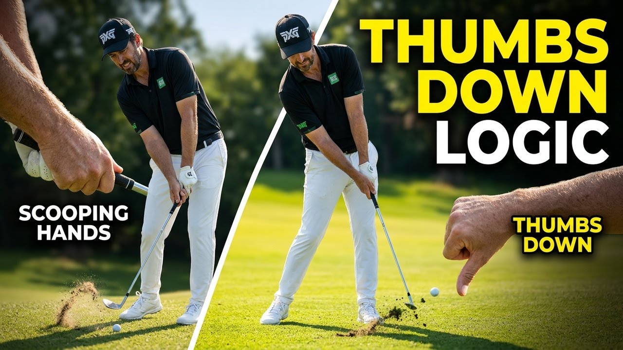 The Wedge Compression Glitch: Why Golfers Scoop (The Thumbs Down Logic)