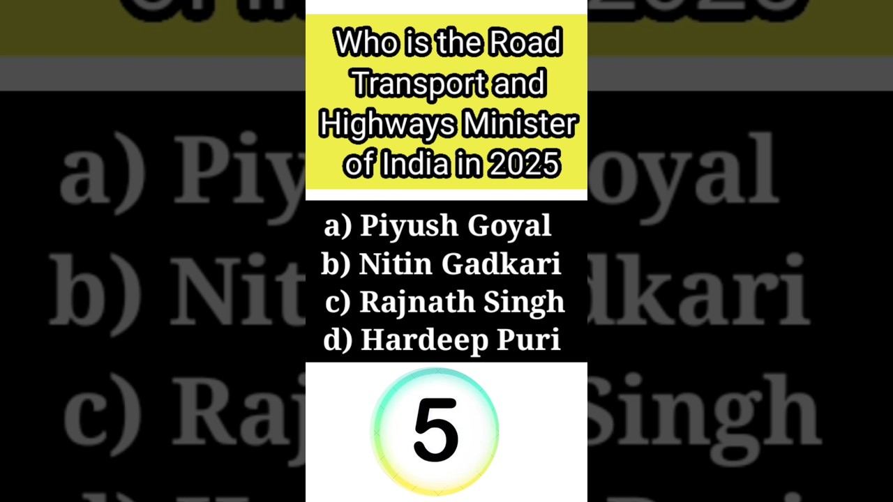 who is the road transport and Railway minister of India in 2025 ? #railway #modigovernment #exam
