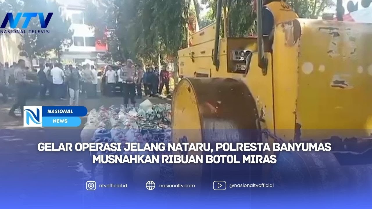 GELAR OPERASI JELANG NATARU, POLRESTA BANYUMAS MUSNAHKAN RIBUAN BOTOL MIRAS
