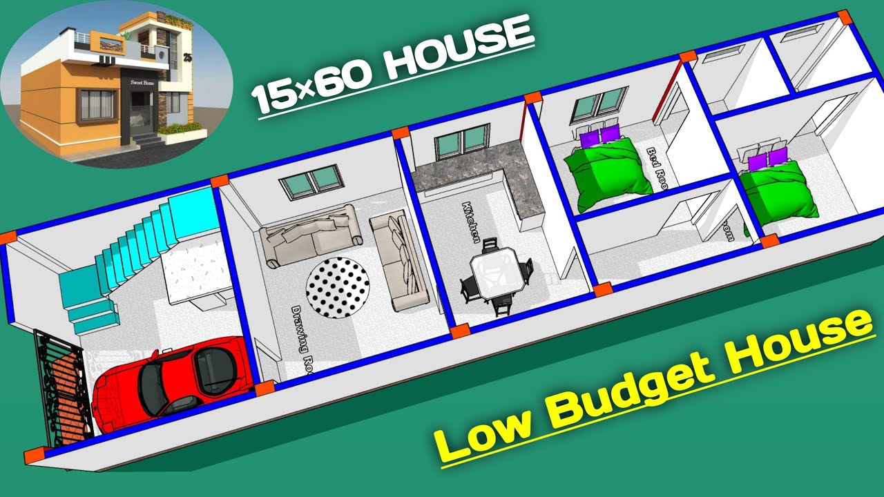 15x60 house plan || 15*60 house plan || 15 by 60 house design